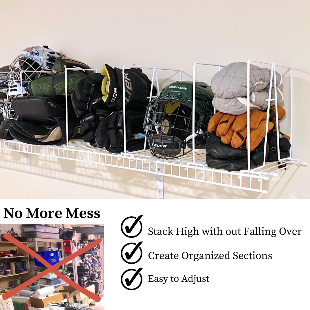 10-Pack Wire Shelf Dividers, Clip-On Closet Organizers, Tall Steel