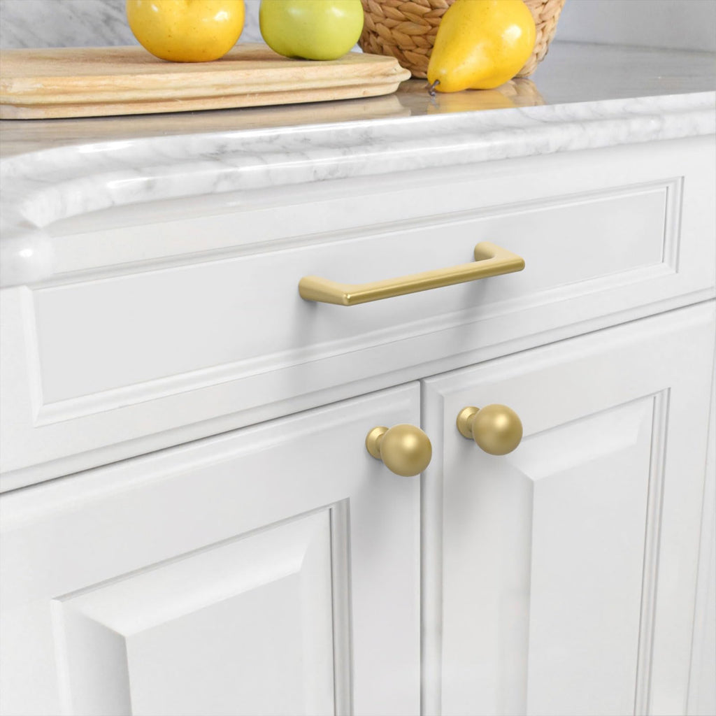6 Pack 3.75 Inch(96mm) Gold Cabinet Pulls Cabinet Handles Cupboard Handles Kitchen Cabinet Hardware for Cupboard