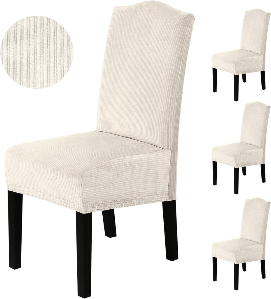 H.VERSAILTEX Velvet Dining Chair Covers Stretch Chair Covers for Dining Room Set of 4 Parson Chair Slipcovers Chair