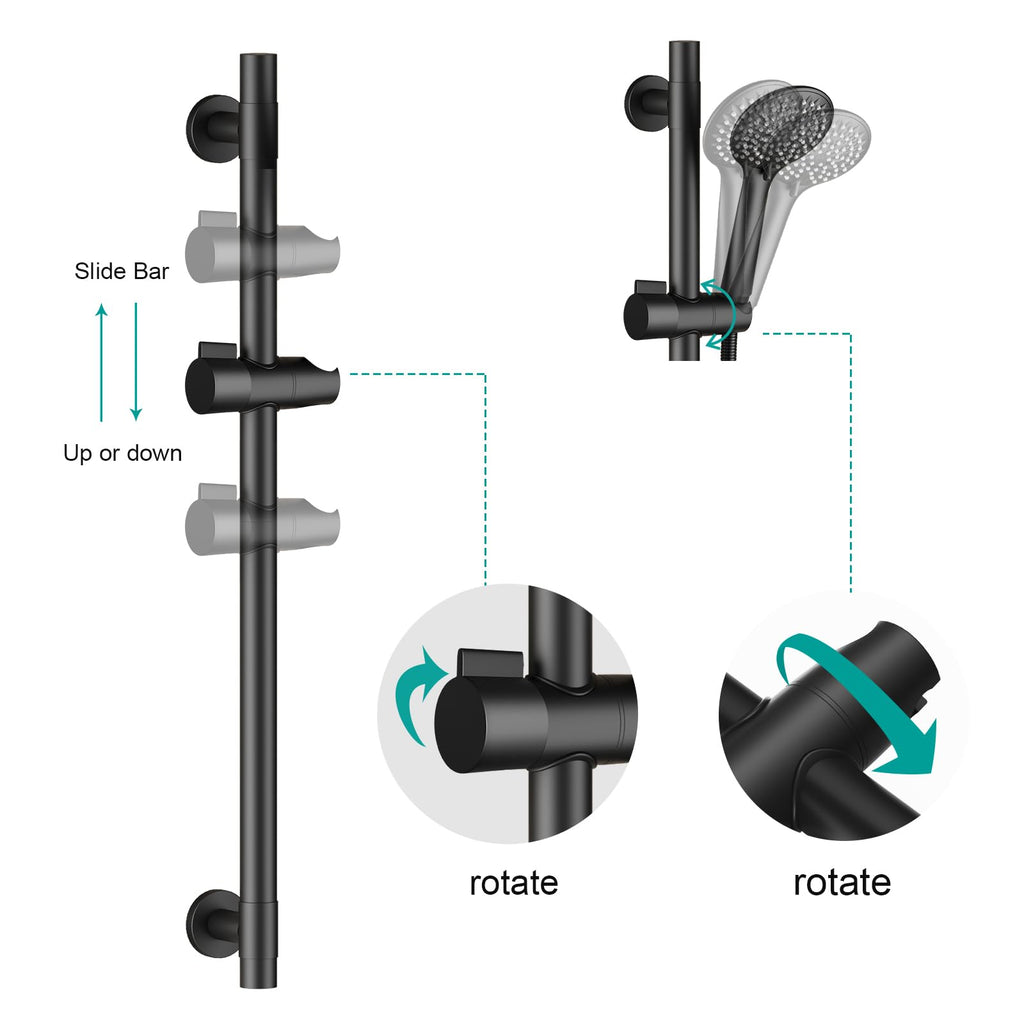 Shower Slide Bar Handheld Shower Head with Hose, 5-Function Hand Shower with Wall Mount,shower slide bar,adjustable