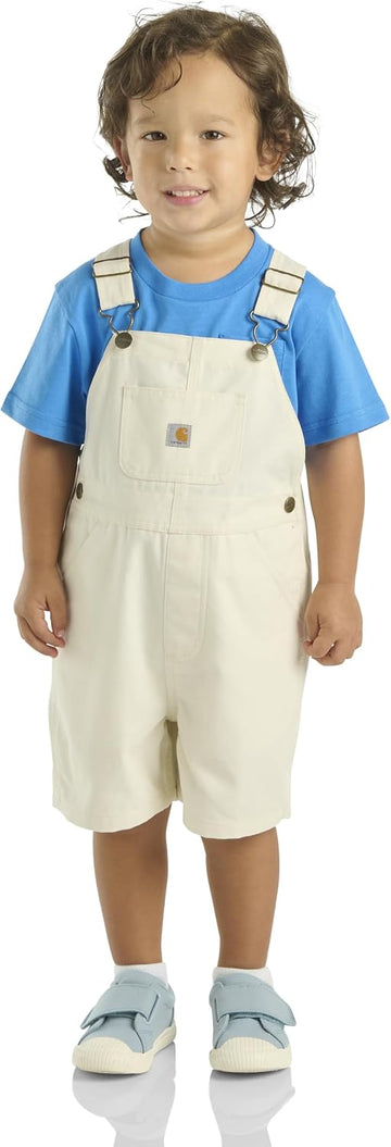Unisex Baby Loose Fit Overall Shorts Canvas Shortalls