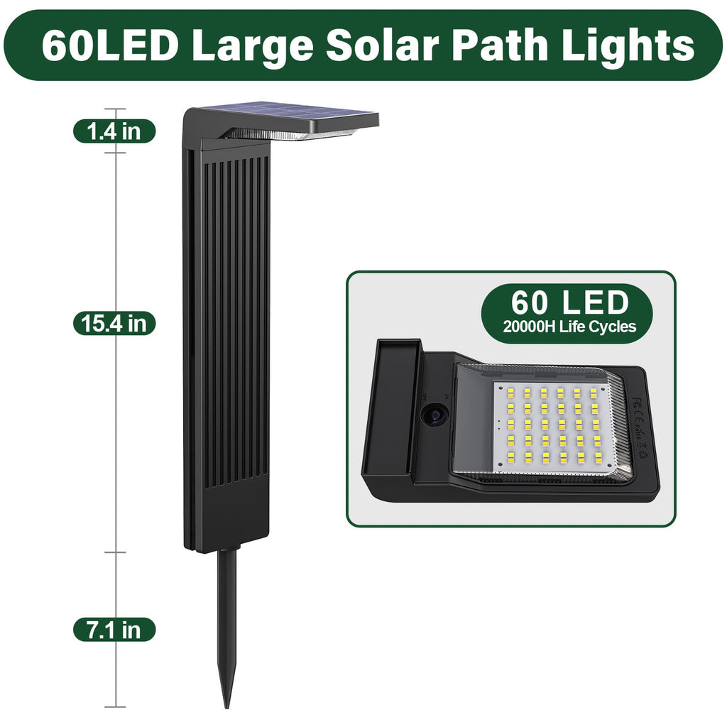 Solar Pathway Lights Outdoor Warm/Cool White, 6Pack