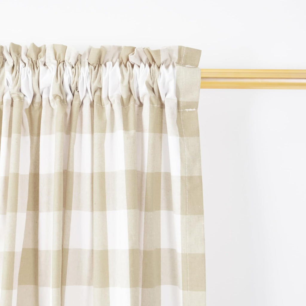 Buffalo Check Kitchen Tiers 36 inches Long Plaid Gingham Rod Pocket Classic Cafe Country Farmhouse Kitchen Half