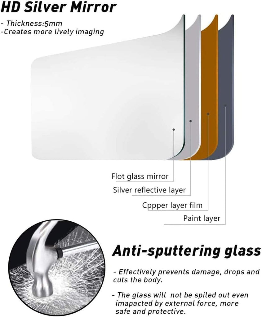 Full Length Door Mirror, 48"x16" Wall Mounted Mirror, White