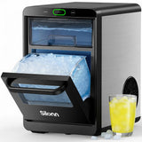 Nugget Ice Maker Countertop - 44lbs/24h Crushed/Pebble Ice Machine, Front Pull-Out Water Tank & Removable Basket