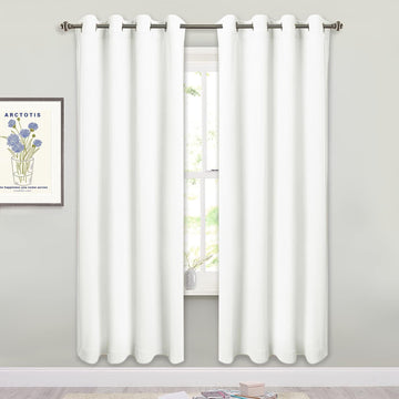 White Velvet Curtains 52"x72" Grommet 2 Panels