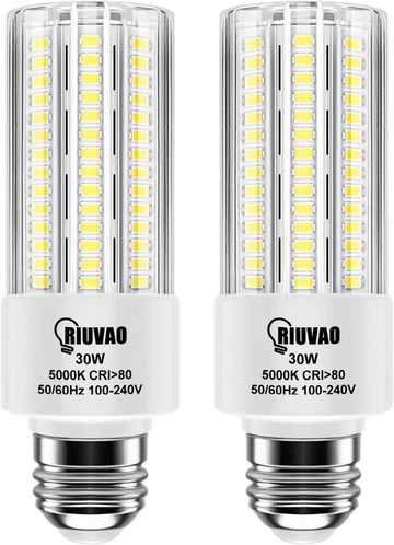 2pack Led Light Bulb, Equivalent 250w Led Light Bulbs 30w 3750 Lumen Super Bright 5000K Cool Daylight White led Bulb
