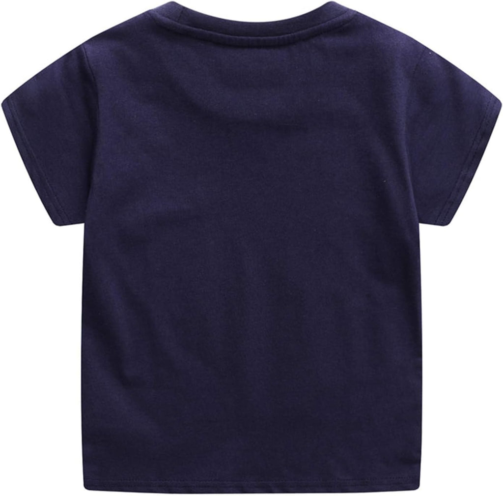Boys Dinosaur T-Shirts Crewneck Short Sleeve Shirts Pack Toddler Tops