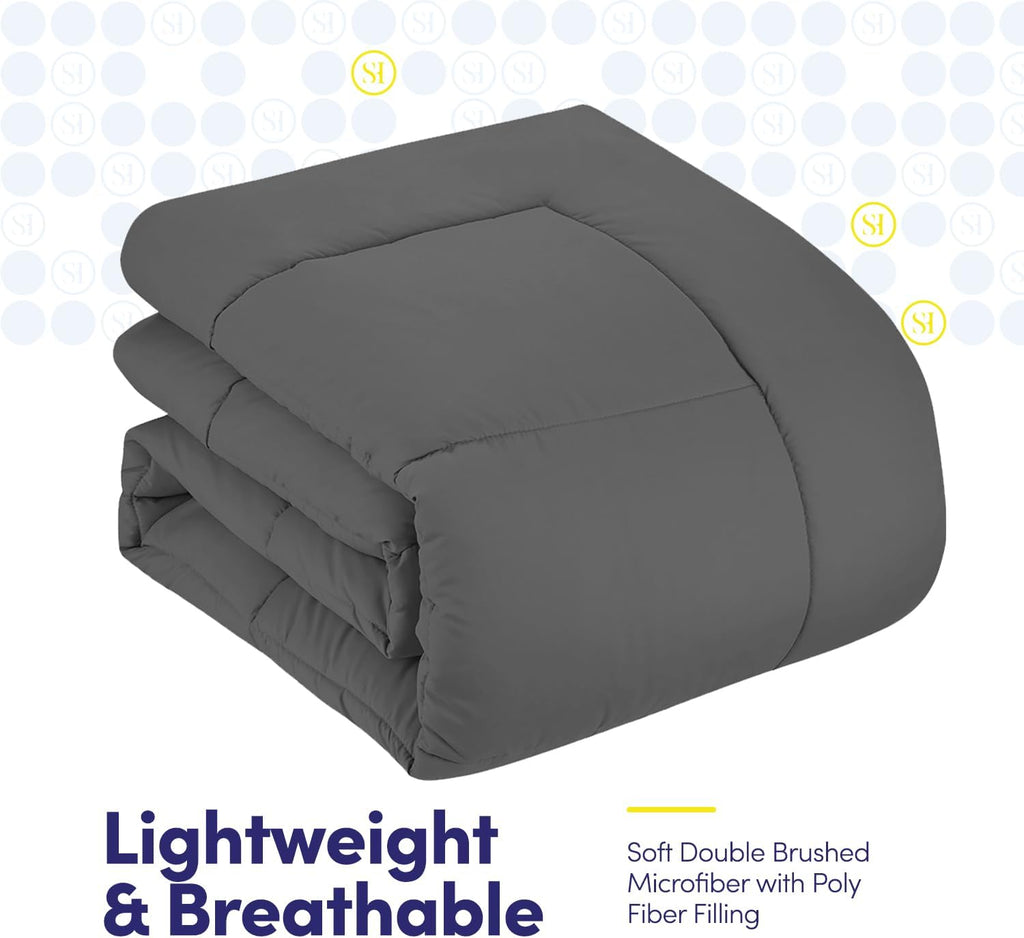 Queen Comforter Set with Sheets - 7-Piece Bedding Collection - 1 Comforter, 1 Fitted Sheet, 1 Flat, 4 Pillowcases