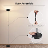 Floor Lamp/Standing Lamp, 20W 2000LM LED Torchiere Lamp, Stepless Dimmable, Touch Control, 3000K Daylight