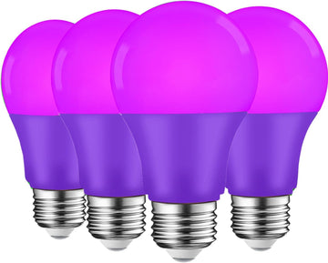 LED Purple Light Bulbs, A19 9W(60W Equivalent), E26 Base for Party