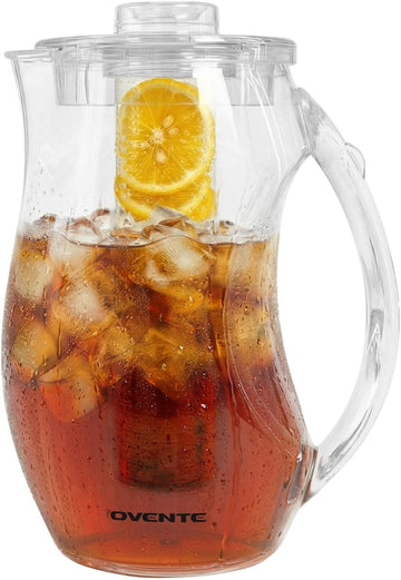 Fruit Infusion Water Pitcher 2.5L/85Oz with Removable Lid and Infuser Rod, BPA-Free, Shatterproof Acrylic Beverage