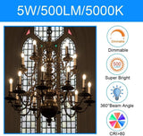 LED E12 Candelabra Bulb B10 B11, Daylight 5000K, 60 Watt Equivalent Chandelier LED Edison Type B Light Bulb