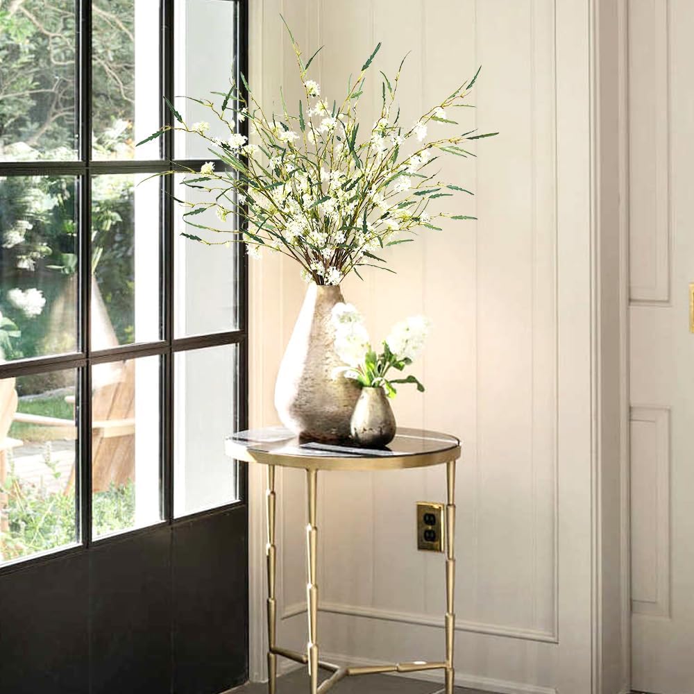 Artificial Plants,3PCS 47" Green Faux Branches for Vase,Faux Greenery Stems Artificial Plants for Shop Garden Office