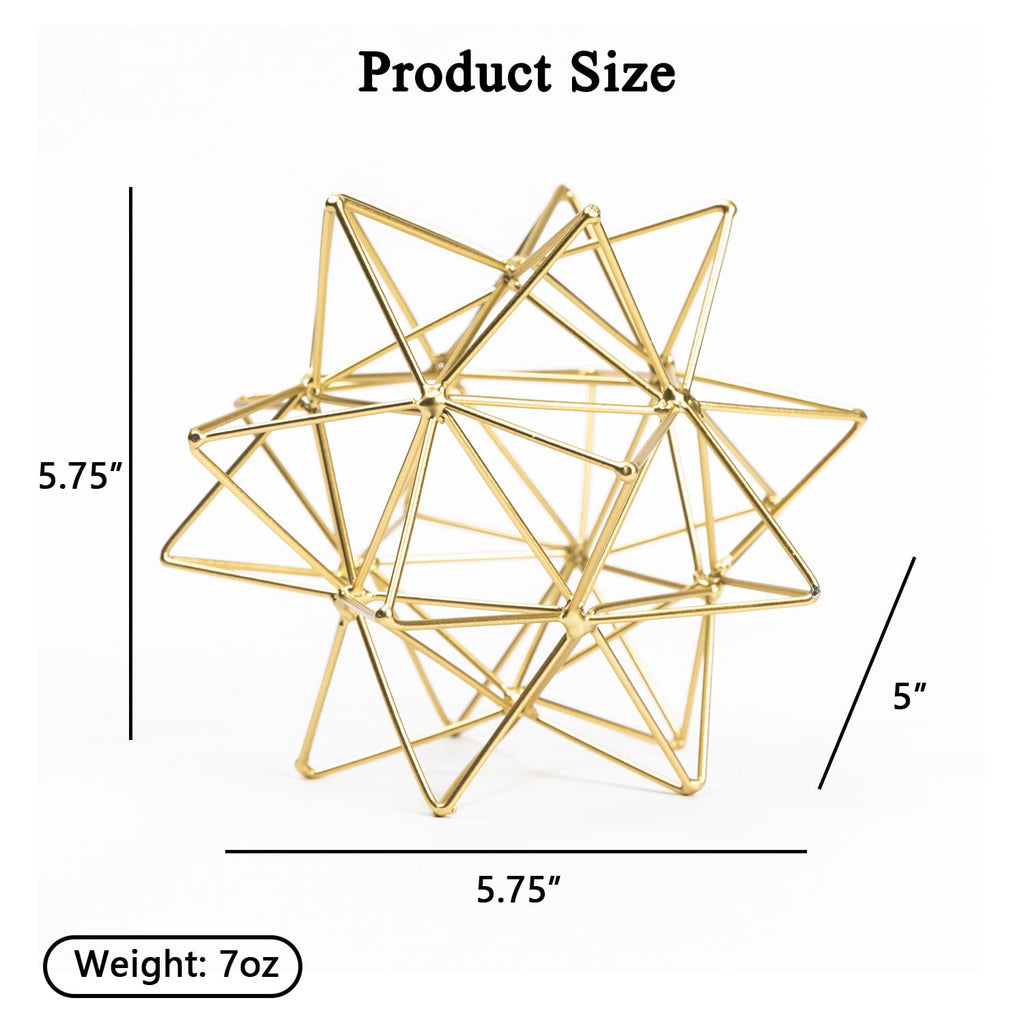 Metal Geometric Table Top Decor, 3D Metal Geometric Sculpture
