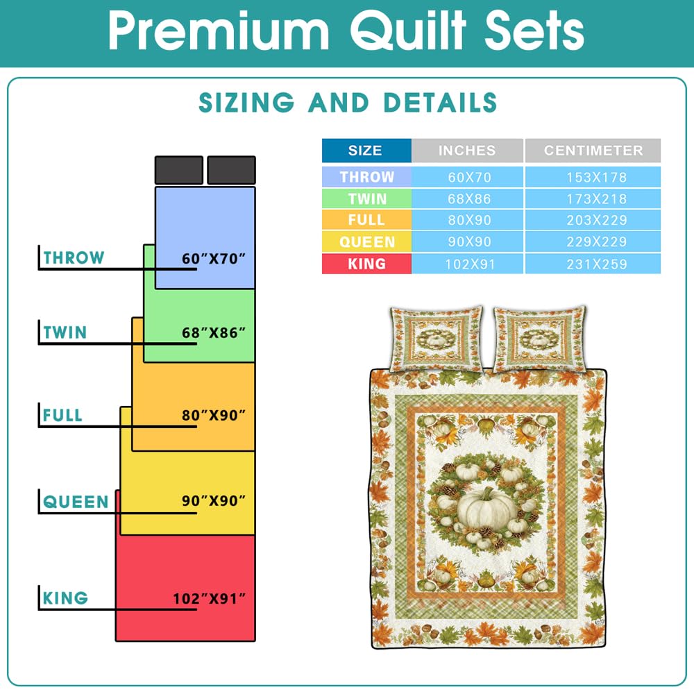 Rustic Autumn Leaf Quilt Set - Vintage Maple Patchwork Bedding for Fall, Soft Lightweight Bedspread for All Seasons