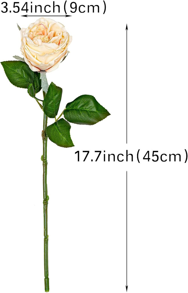 Fake Flowers for Decoration Home Decor Artificial Flowers Austin Rose Peony Latex Fake Flower Living Room Decoration - Set of 4