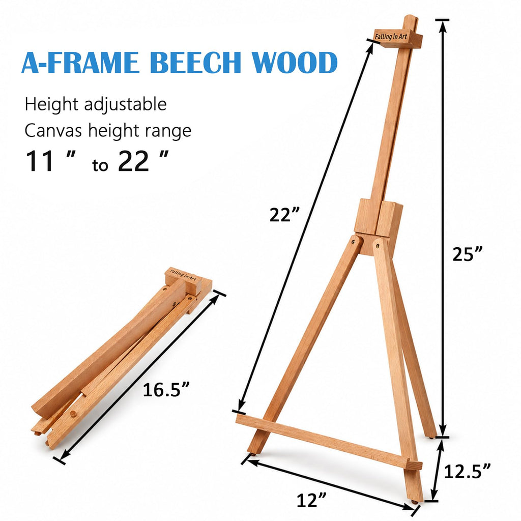 4 Pack Beechwood 25'' Tabletop Easel Display Stand Set for Painting