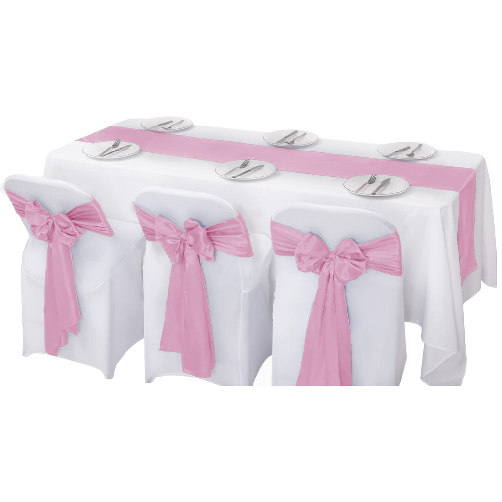 24Pack Table Runner 12 x 108 Inches Satin Silk Table Runner for Wedding, Birthday Party, Banquets, Graduations