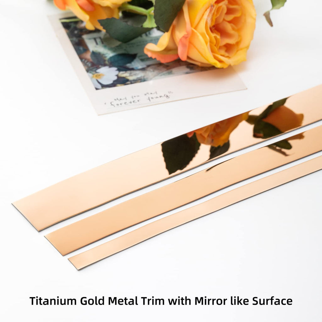 Self-Adhesive Stainless Steel Molding Mirror Trim, 0.78inch 10FT