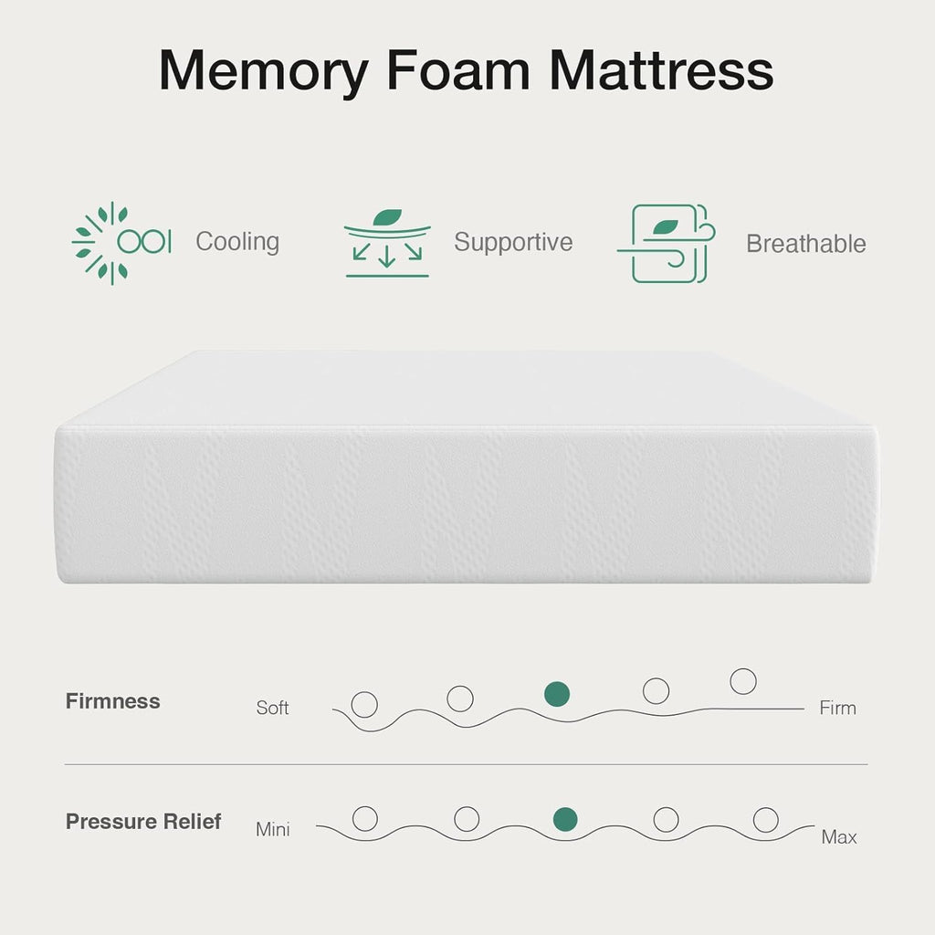 California King Mattress, 12 inch Cal King Gel Memory Foam Mattress | Cooling Night Sleep, Comfort Support and