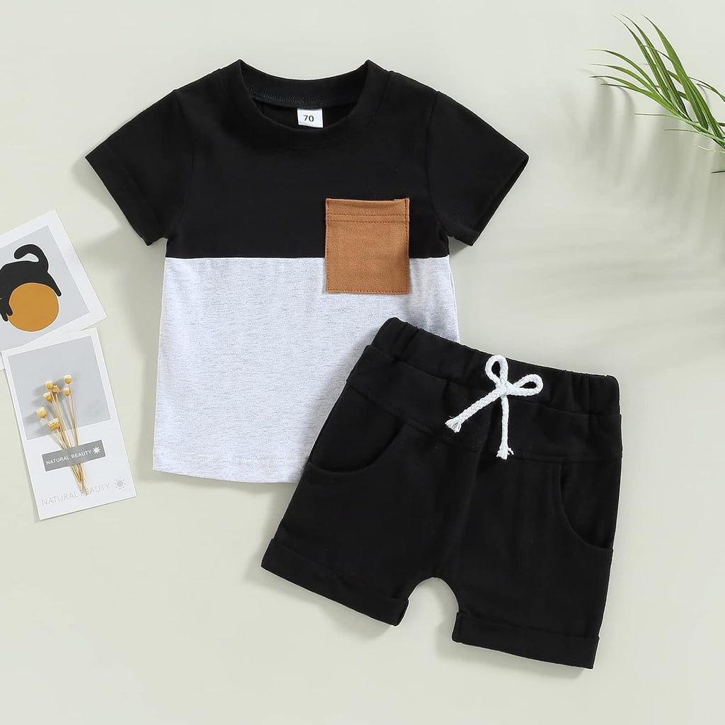 Infant Toddler Baby Boy Summer T Shirt Shorts Outfits Short Sleeve Tee Tops Clothes Set