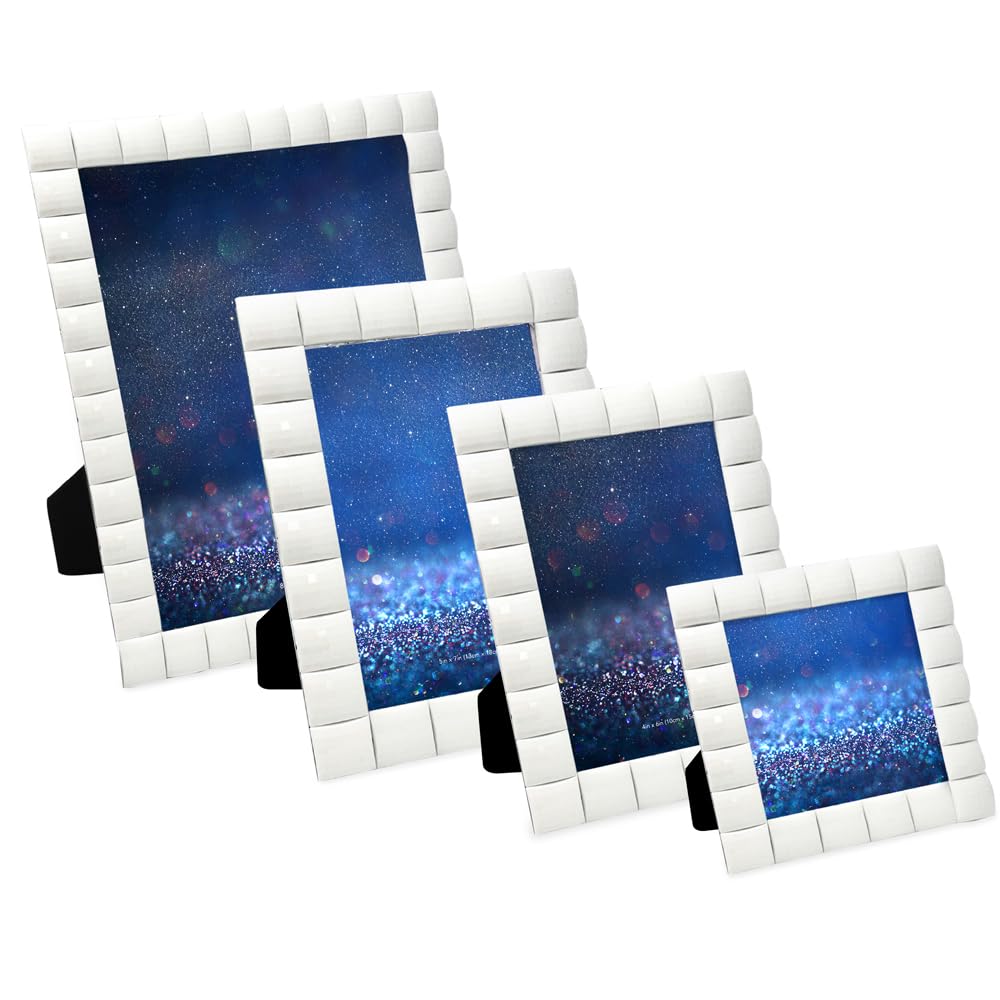 Jacobs Decorative Sparkling Jewel Picture Frame (5x7, White)