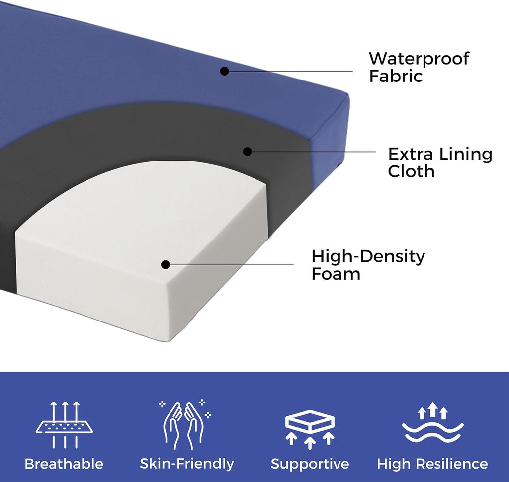 Outdoor Bench Cushion Waterproof, 48x18x3 Inch, Navy Blue | Fade Resistant Bench Cushion for Outdoor Furniture, With
