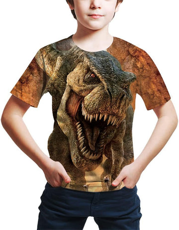 Kids Print 3D Dinosaurs Tees Shirts for Youth Boys Girls