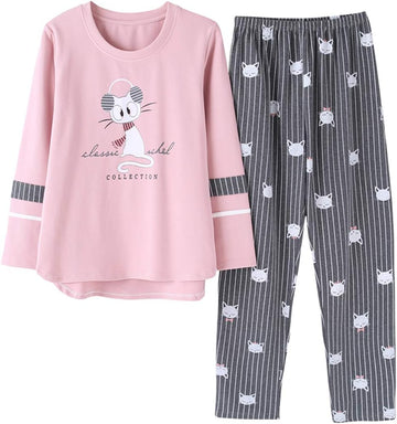 Big Girls Winter Long Sleeve Pajamas 2PCS Cotton Blend Sleepwear