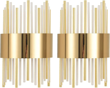 Crystal Sconces Wall Lighting, LED Modern Crystal Wall Sconces Set of Two, Art Deco Wall Sconce, Art Deco Sconce, for