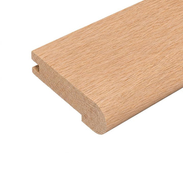 72" Long - Butt Stair Nosing Unfinished Red Oak, 3 3/8" Wide x 3/4" Thick Butt End, Stair Nose Molding, Hardwood