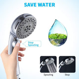 High Pressure Shower Head with Handheld Spray 6 Settings Hand Held Shower Head with On Off Switch and Spa Spray Mode
