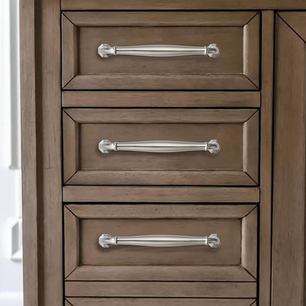 5 Pack 12 Inch(305mm) Brushed Satin Nickel Heavy Duty Solid Cabinet Handles Cabinet Pulls Heavy Duty Solid Cabinet