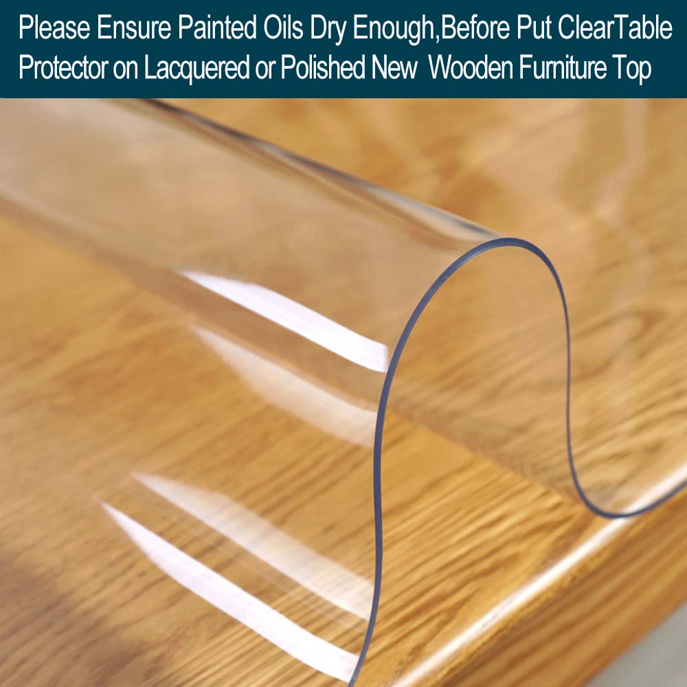 20x48 inch Custom Multisize 1.5mm Thick Clear PVC Table Protector Cover Mat Rectangular Glass Plastic Tablecloth