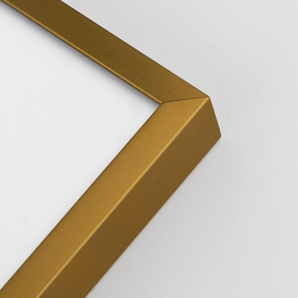11x14 Bronze Aluminum Frame with White Mat, Real Glass