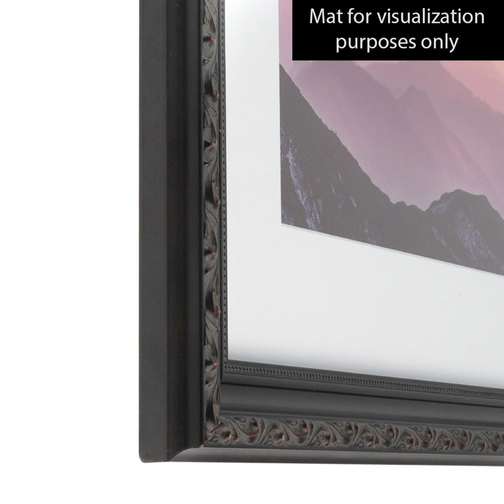 12x18 Inch Black Picture Frame, This 14 Inch Custom Poster Frame is Black with Beads - Comes with Economy Acrylic and