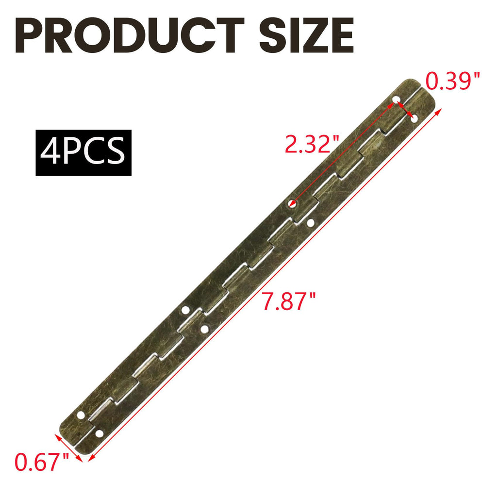7.87" x 0.67" Antique Bronze Hinges Pack of 4