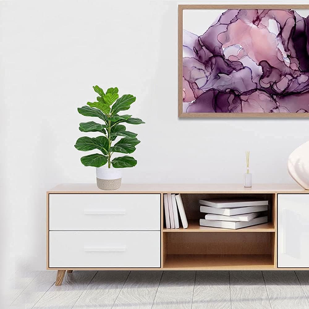 30" Little Artificial Fiddle Leaf Fig Tree/Faux Ficus Lyrata Decoration