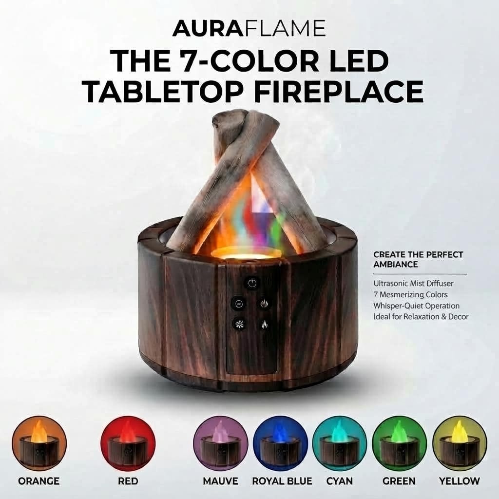 Campfire Flame Diffuser Aroma Essential Oil 250ml Humidifier Remote Control