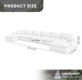 Cloud Modular Sectional Sofa, Oversized Down Feather Filled Sectional Sofa Comfy Upholstered Deep Seat Couches for Living Room, Convertible Spacious Sleeper Sofa Bed, Sofa Covers Washable&Replaceable A124-B0DXDSGJ5S
