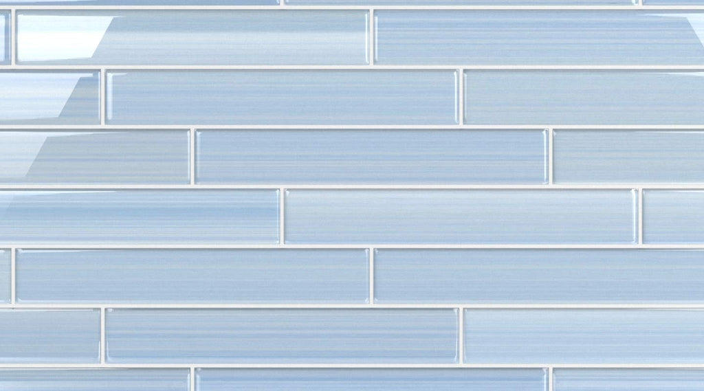 Big Blue Glass Subway Tile Backsplash or Bathroom/Showers, 2x12