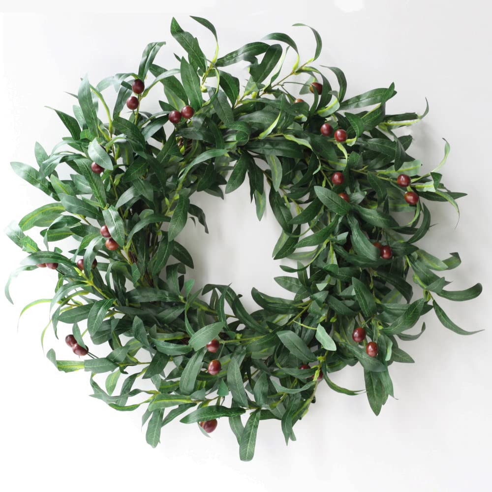Olive Branches for Vases Artificial Olive Branches Faux Tree Branches Stems for Vase (3 Branches, 28.7 inch/Each)