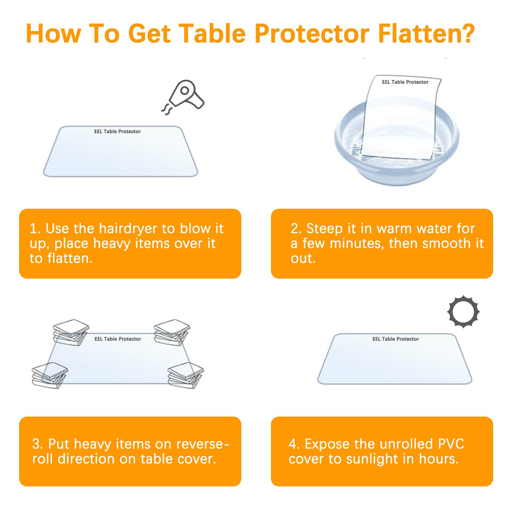 52 Inch Round Clear Dining Table Protector Tablecloth Cover Desk Top Pad Mat for Glass Furniture Study Coffee End Bed