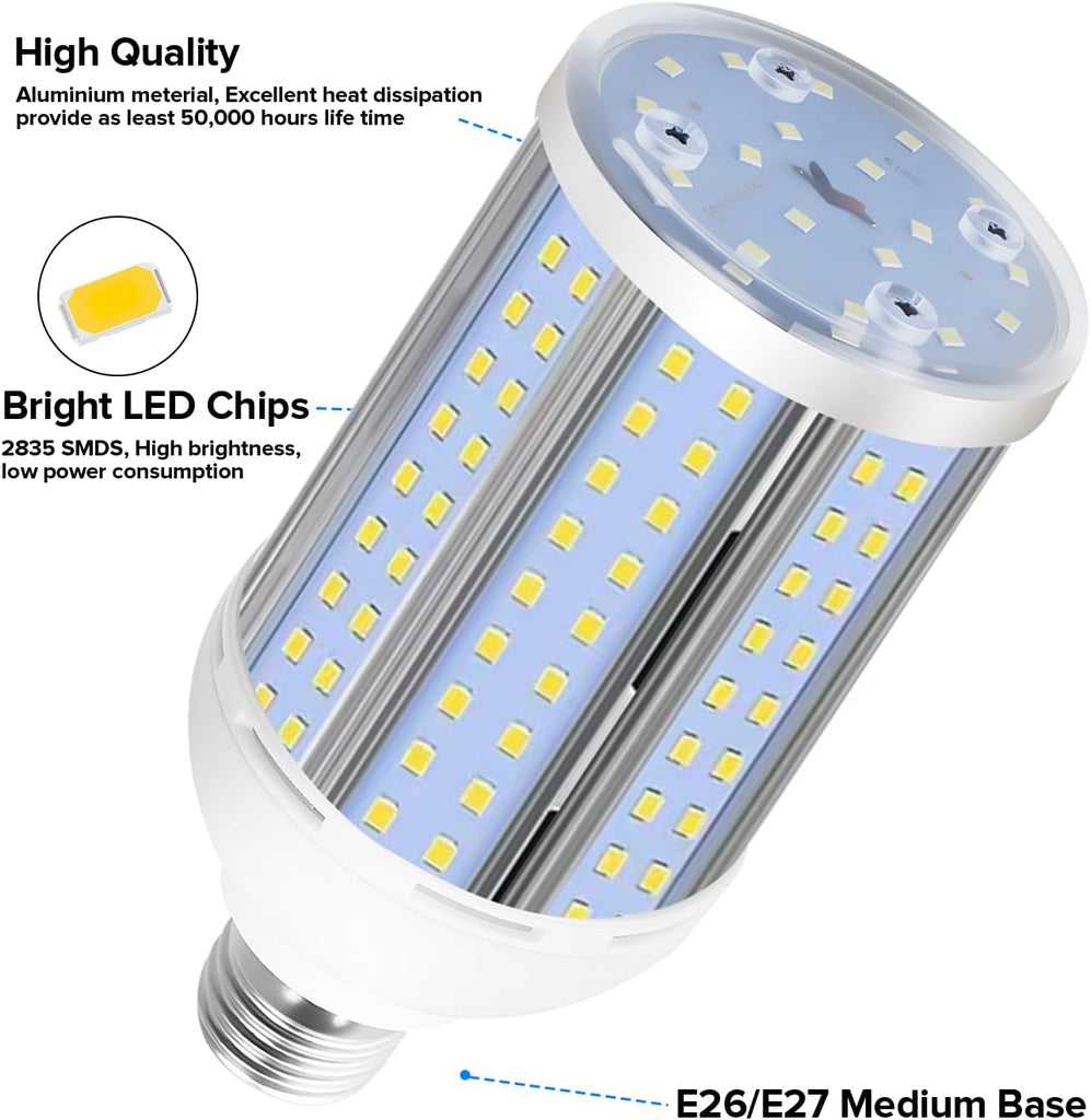 500W Equivalent Led Bulb 8750Lumen 60W 6000K Cool Daylight White E26/E27 Medium Base Led Corn Bulb for Outdoor Indoor