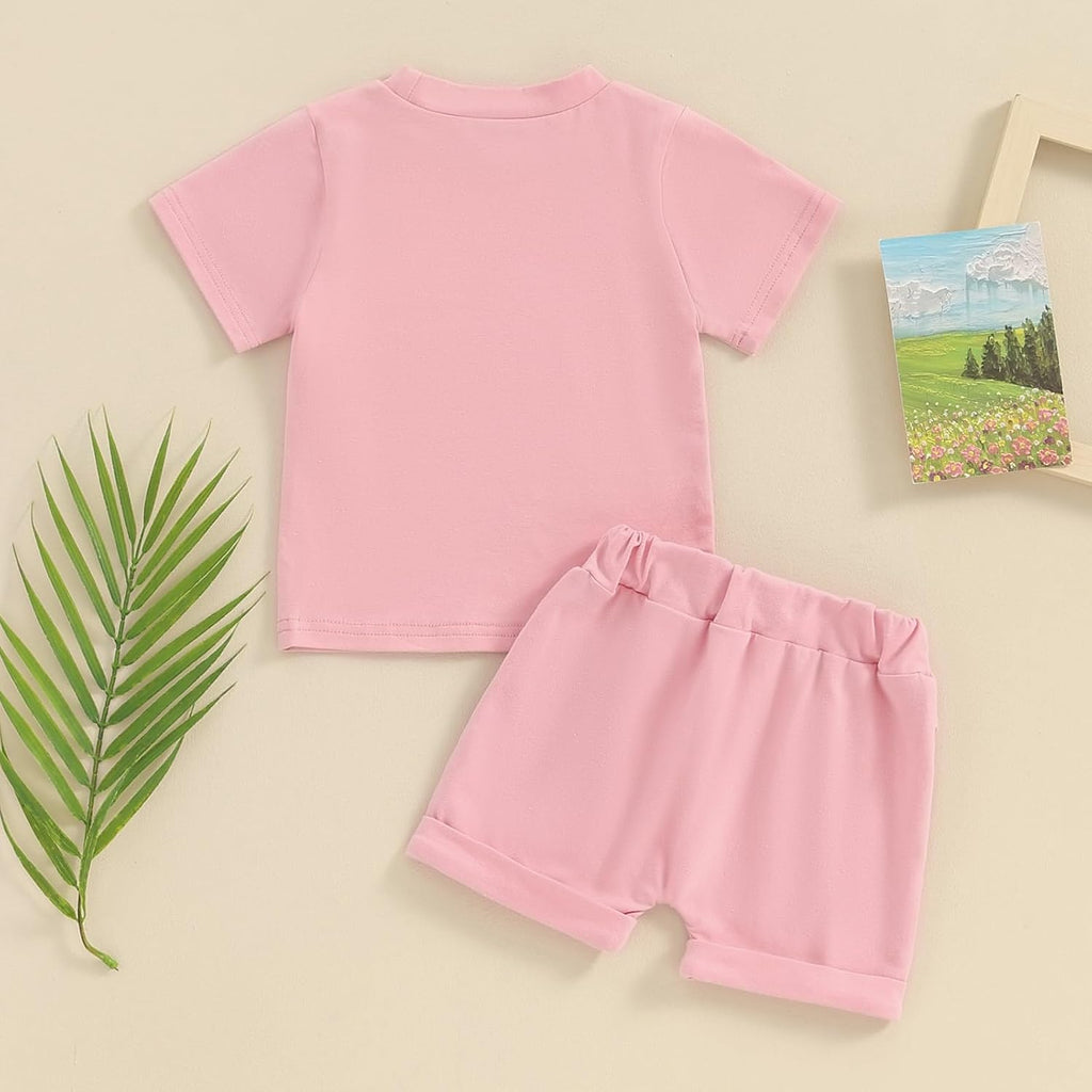 Toddler Baby Girl Summer Outfit Short Sleeve T Shirt Top Casual Shorts Set Infant Newborn Clothes 6 12 18