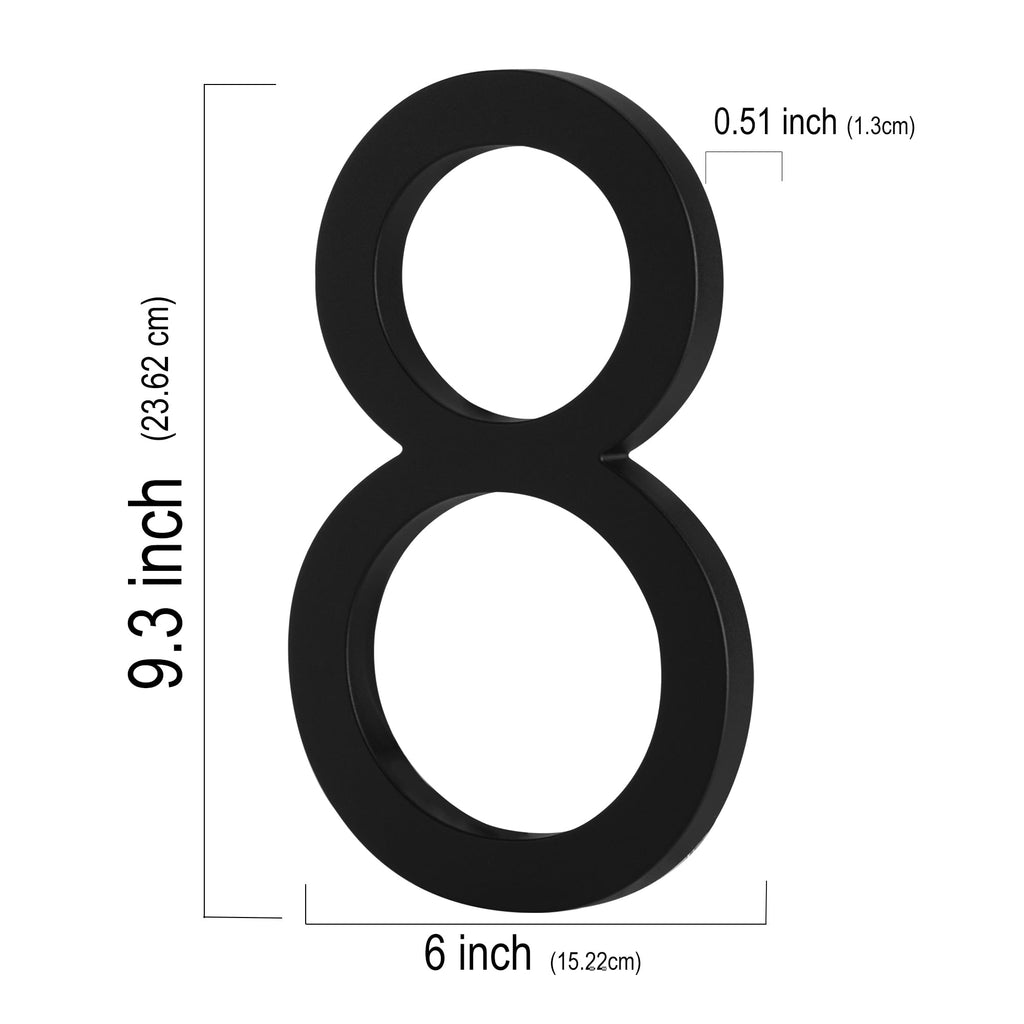 9 Inch House Numbers For Outside Modern Black Metal Large Address Numbers 8