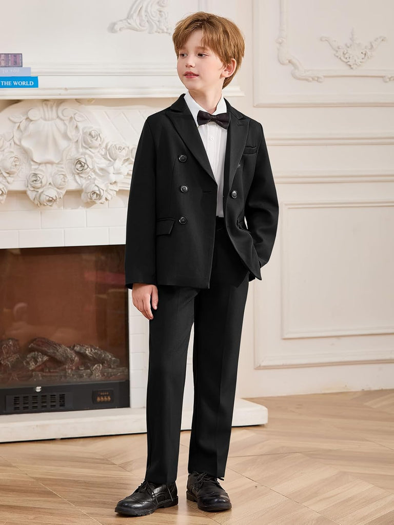 Boys 3 Piece Tuxedo Suit Kids Pants Set Wedding Outfits