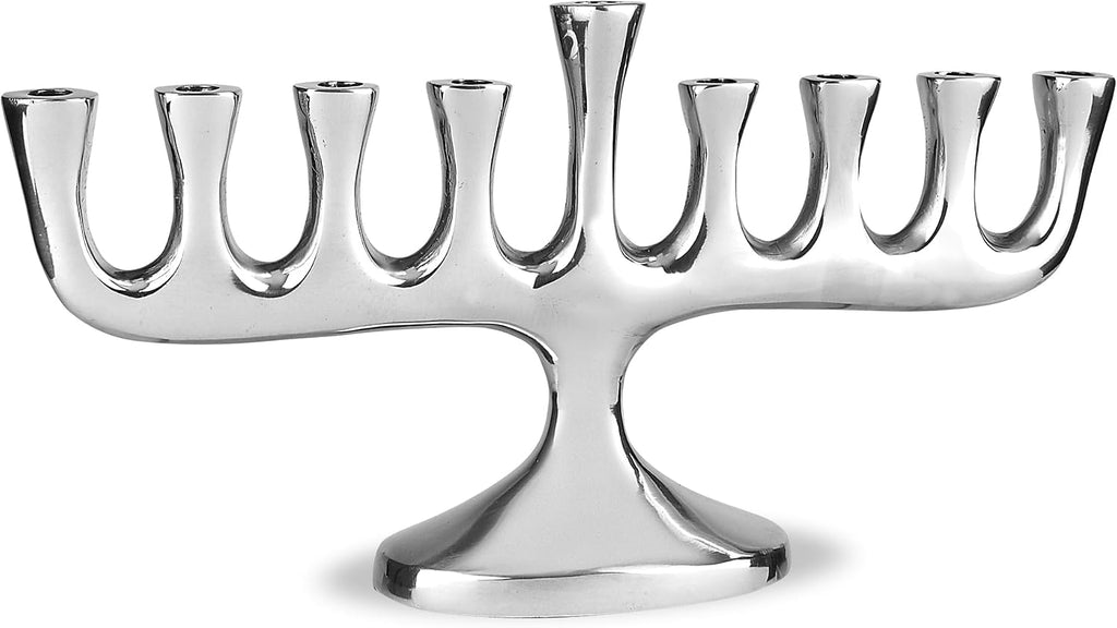 Zion Judaica Stunning Sleek Designers for Hanukkah High Polished Traditional Candle and Oil Chanukiah Classic