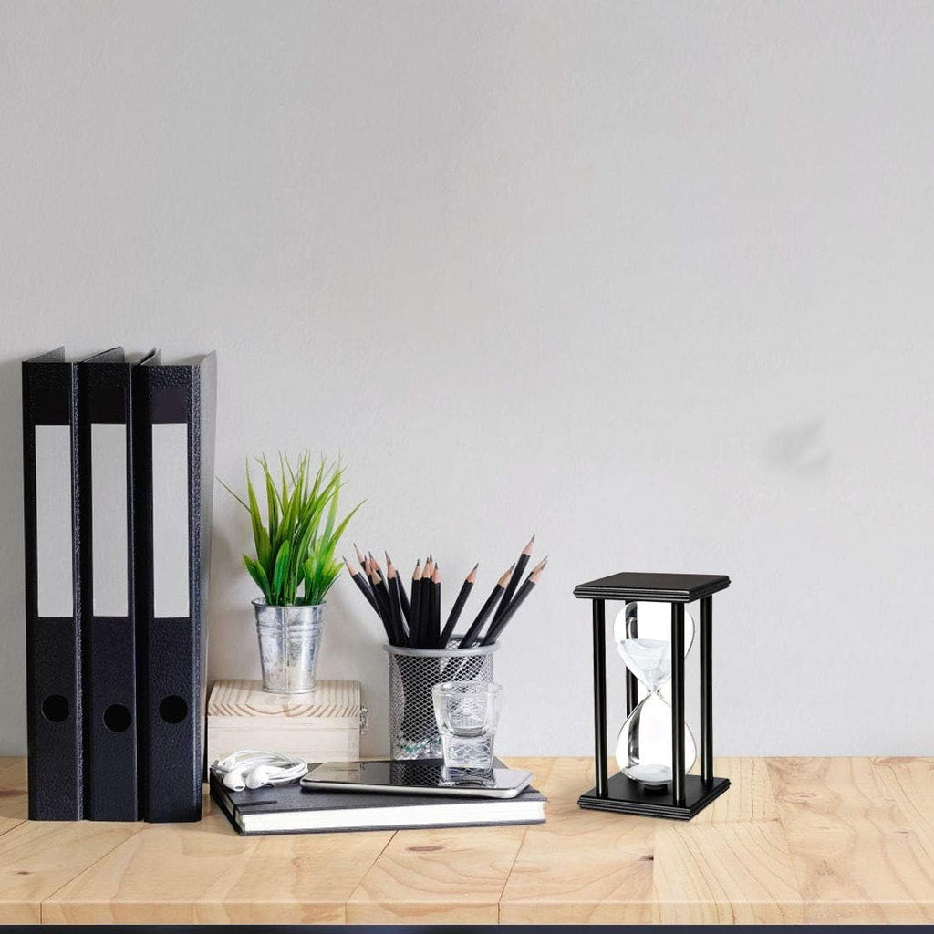 Hourglass Timer for 60 Minutes Sandglass Timer Living Room Home Bedroom Party Festival School Game Sand Timer (Black